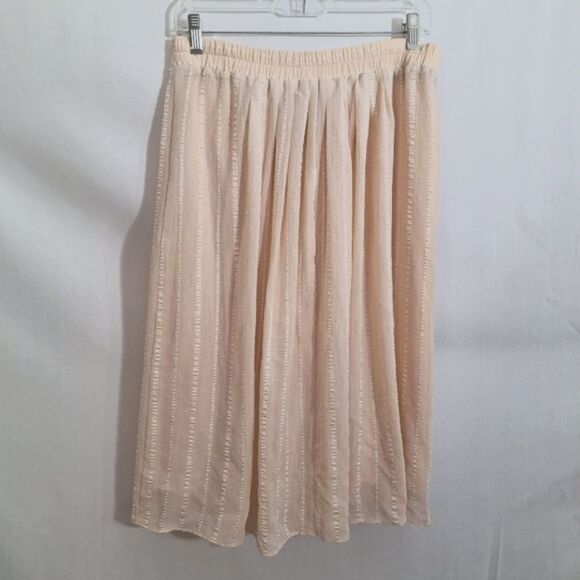 Forever 21 Womens Midi Skirt Beige Flowy Small - Picture 2 of 15